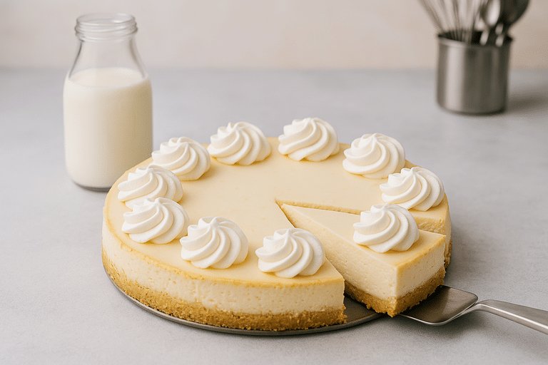Philadelphia Cheesecake Filling Recipe: Creamy, Classic & Foolproof 1 Baked Philadelphia cheesecake topped with whipped cream