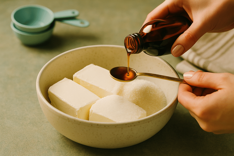 Philadelphia Cheesecake Filling Recipe: Creamy, Classic & Foolproof 4 Adding vanilla extract to Philadelphia cheesecake batter