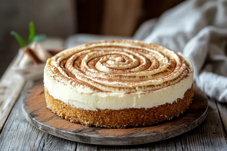 Cinnamon Roll Cheesecake – The Ultimate Creamy & Spiced Dessert 1 cinnamon roll cheesecake with cream cheese swirl