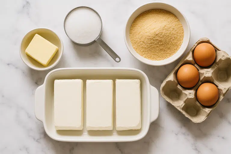 Philadelphia Cheesecake Filling Recipe: Creamy, Classic & Foolproof 3 Ingredients for Philadelphia cheesecake filling on marble surface