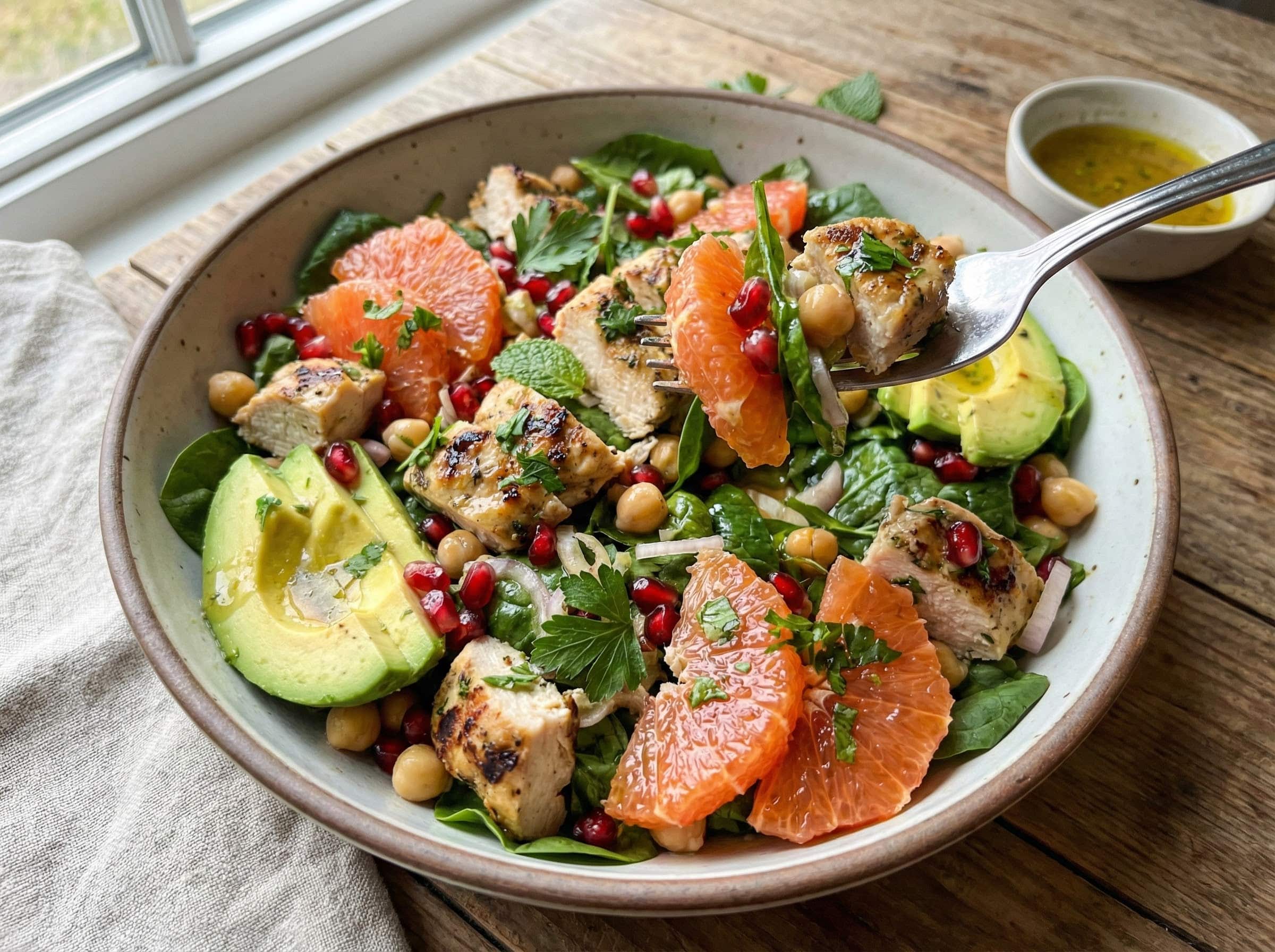 Winter Spa Salad with Lemon Chicken 2 7 1