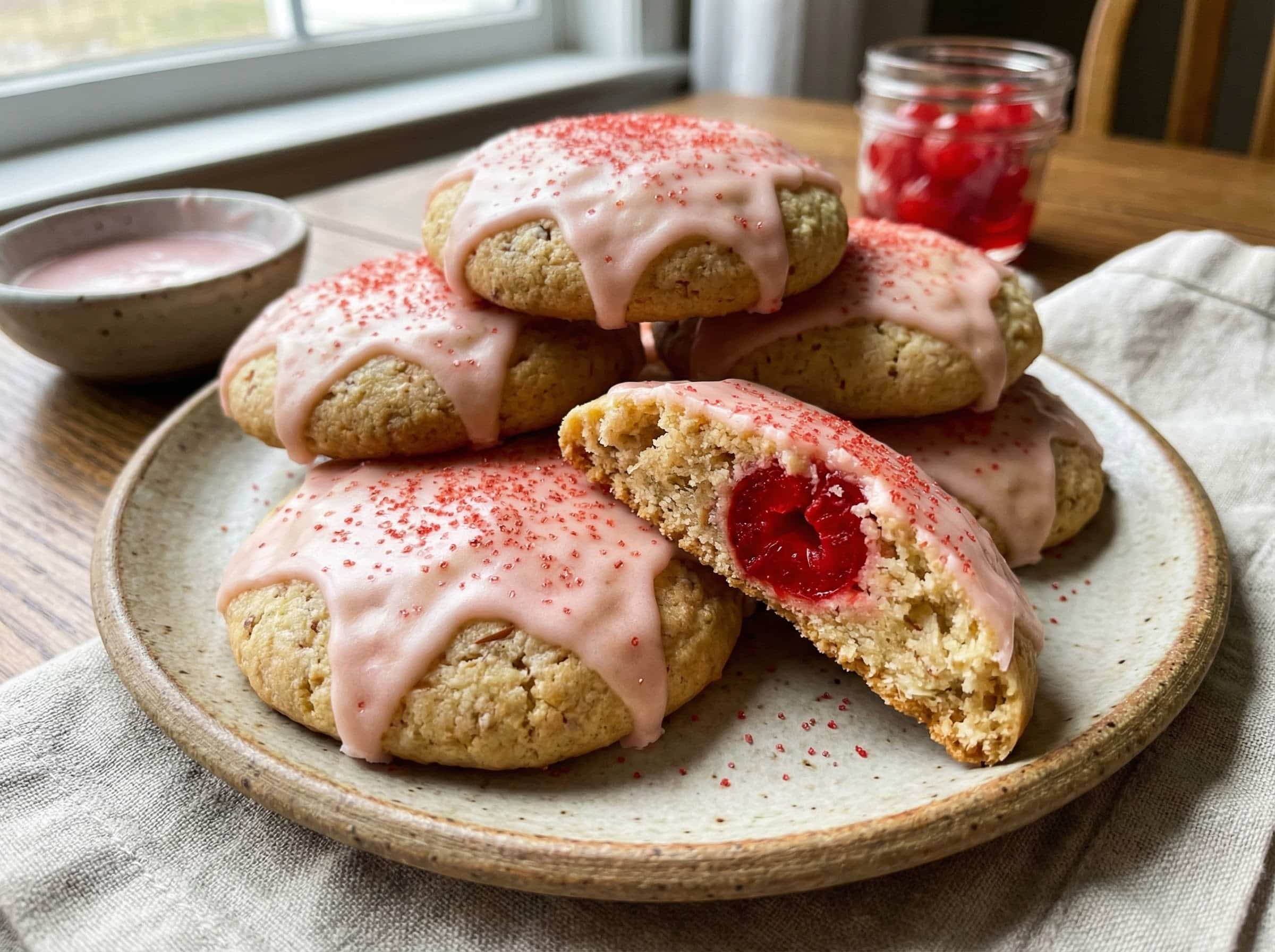 Almond Cherry Cookies 2 Almond Cherry Cookies image