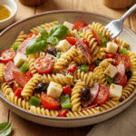 Awesome Pasta Salad with fusilli and mozzarella