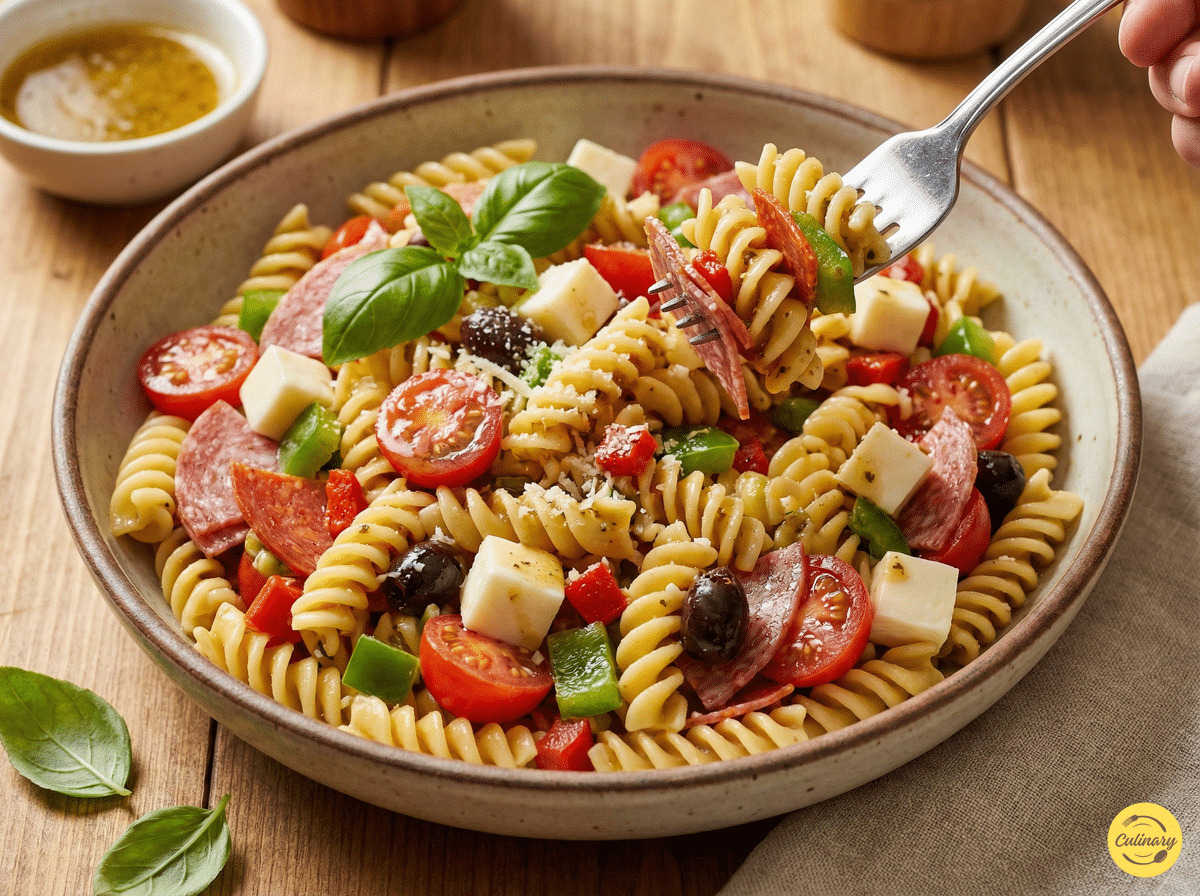 Awesome Pasta Salad with fusilli and mozzarella