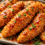 Baked Crunchy Hot Honey Chicken on parchment