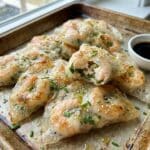 Baked shrimp and chive rice paper dumplings