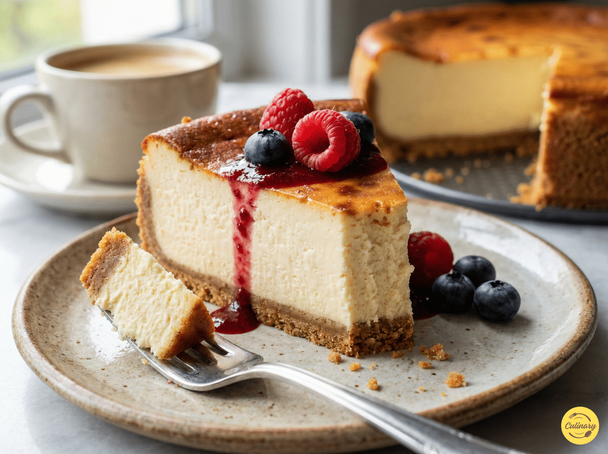 New York-Style Cheesecake Recipe 2 Cheesecake Recipe with cherry topping