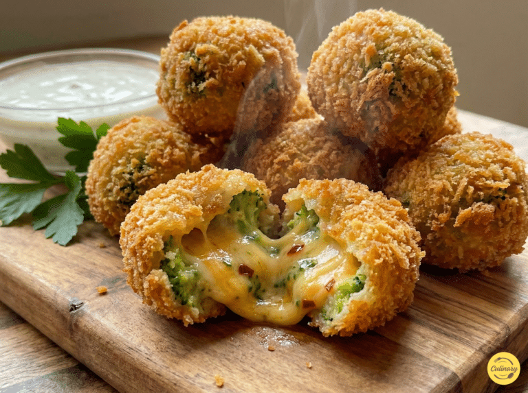Cheesy Fried Broccoli Bites