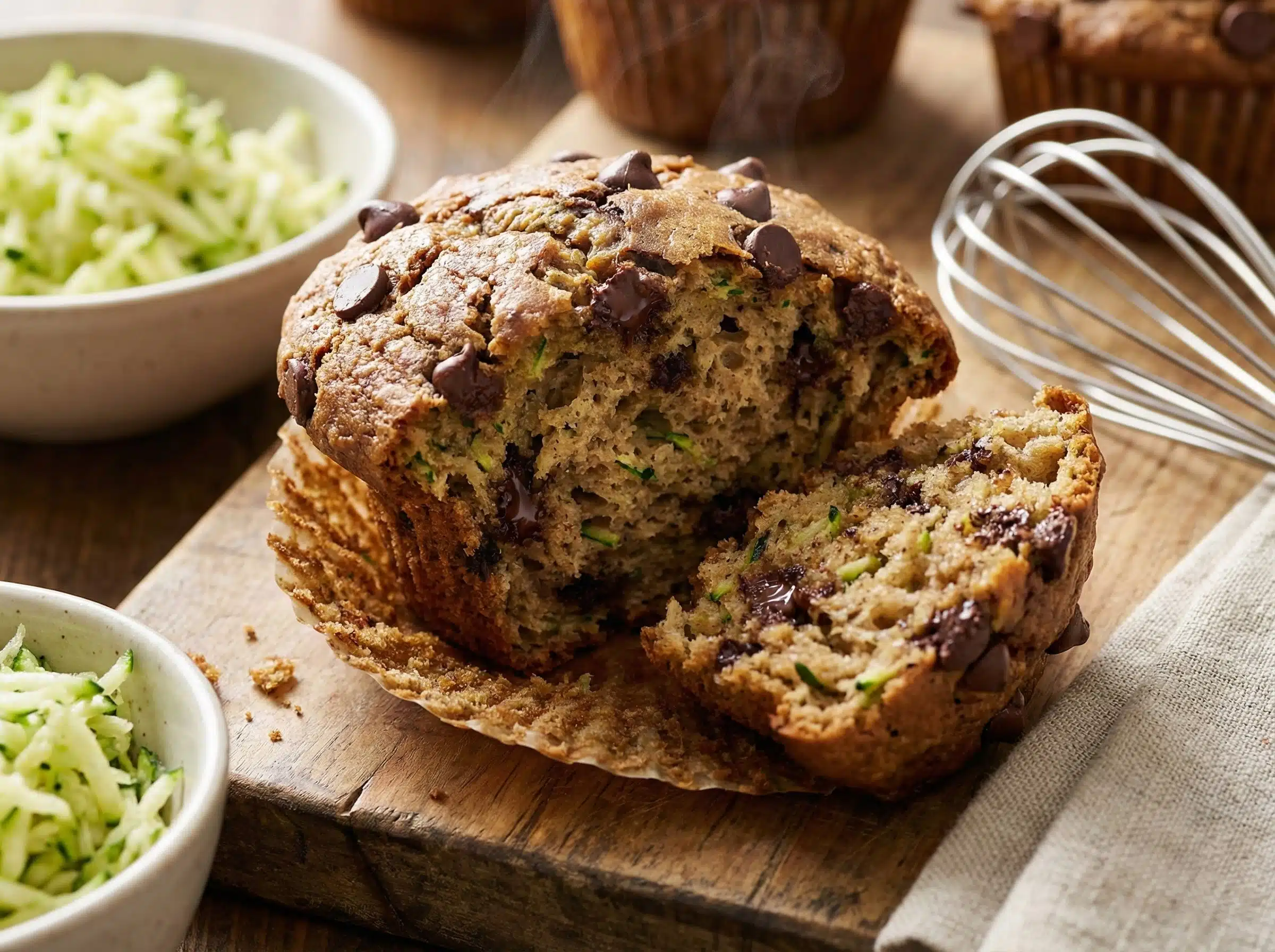 Chocolate Zucchini Muffins - tasty muffins