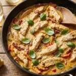 Creamy Pesto Chicken with peppers