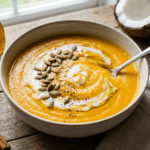 Creamy Roasted Pumpkin Soup in ramekin