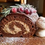 Fluffy Yule Log Delights - Sugared Cranberries Cake Roll 3 Fluffy Yule Log Delights chocolate roll