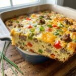 Breakfast Casserole with peppers and cheese