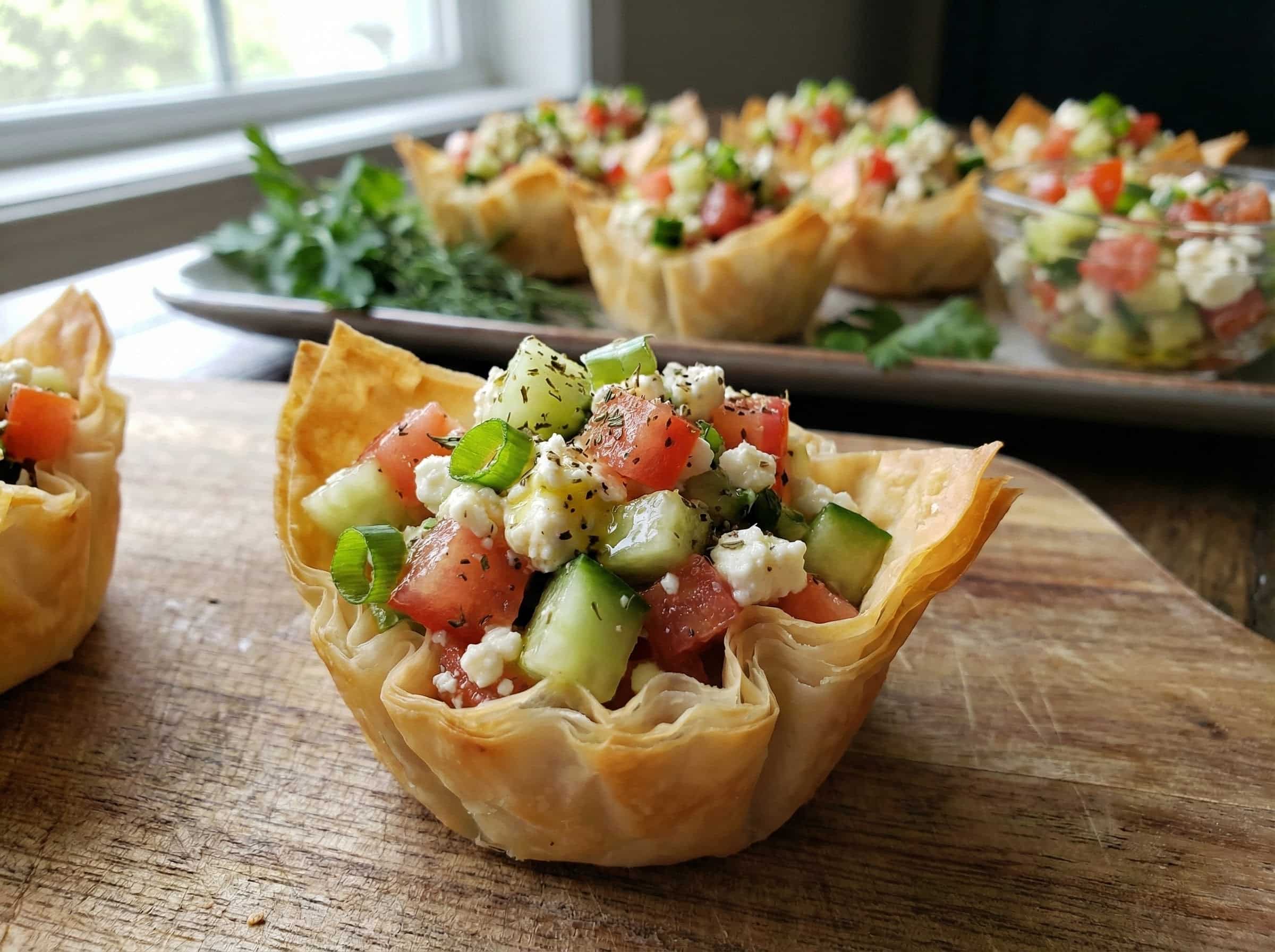 Mediterranean Feta Bites on platter