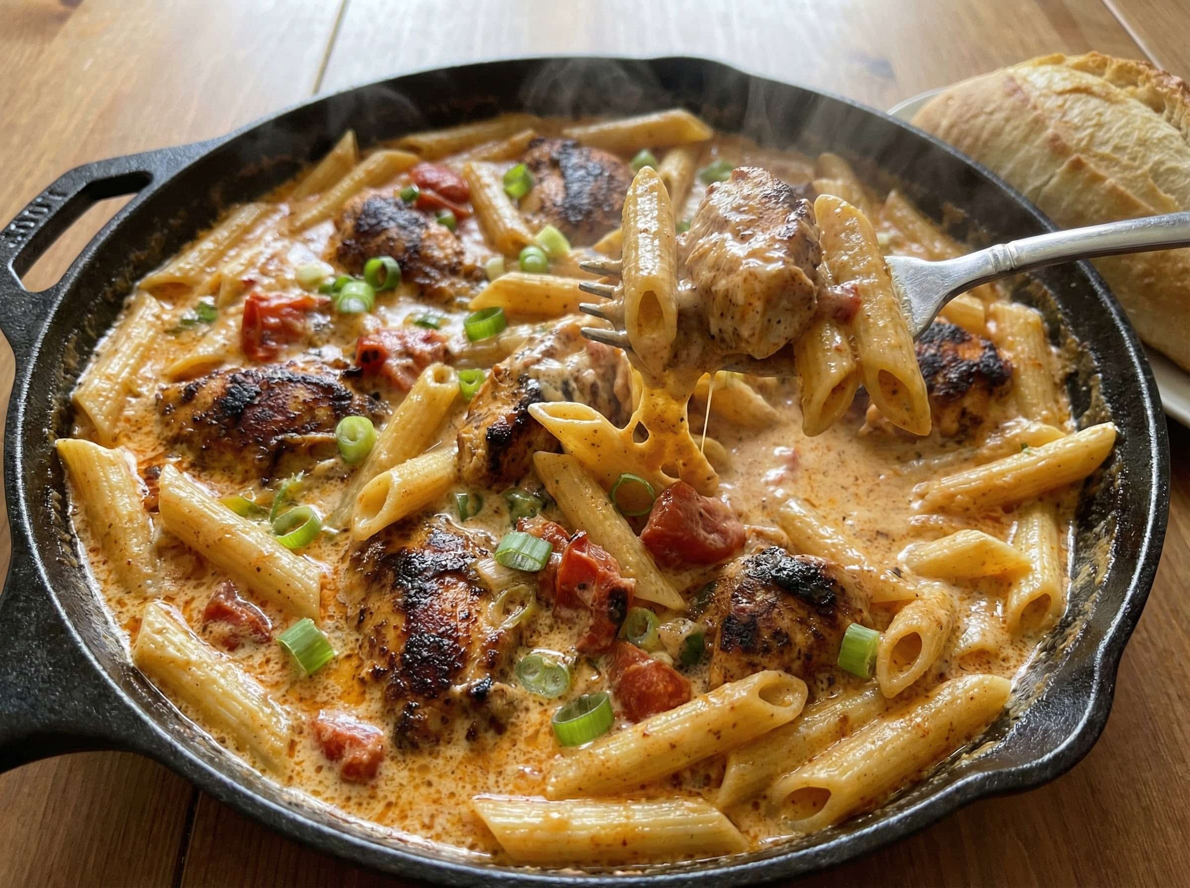 One Pot Creamy Cajun Chicken Pasta
