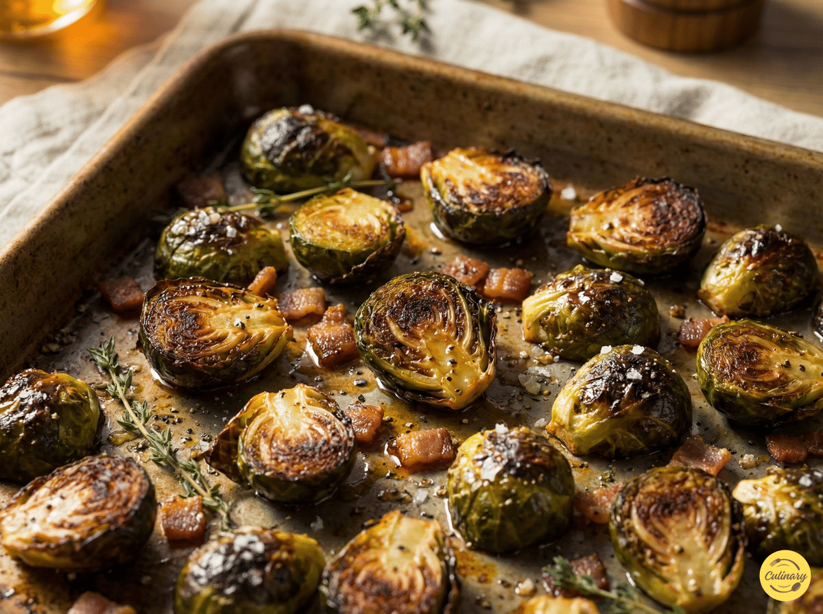 Roasted Brussels Sprouts with olive oil and sea salt