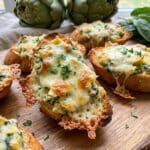 Spinach and Artichoke crostini