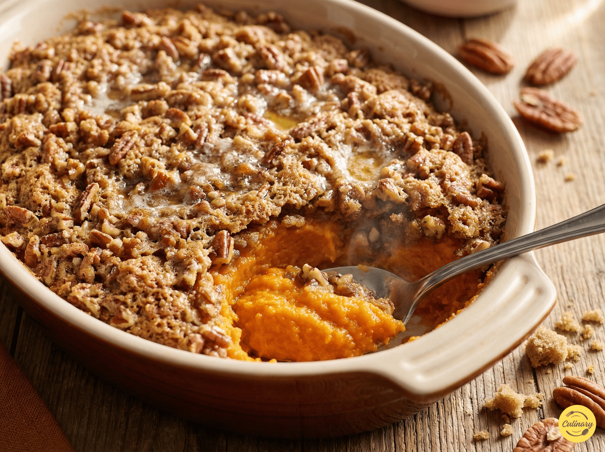 Sweet Potato Casserole peach crumble