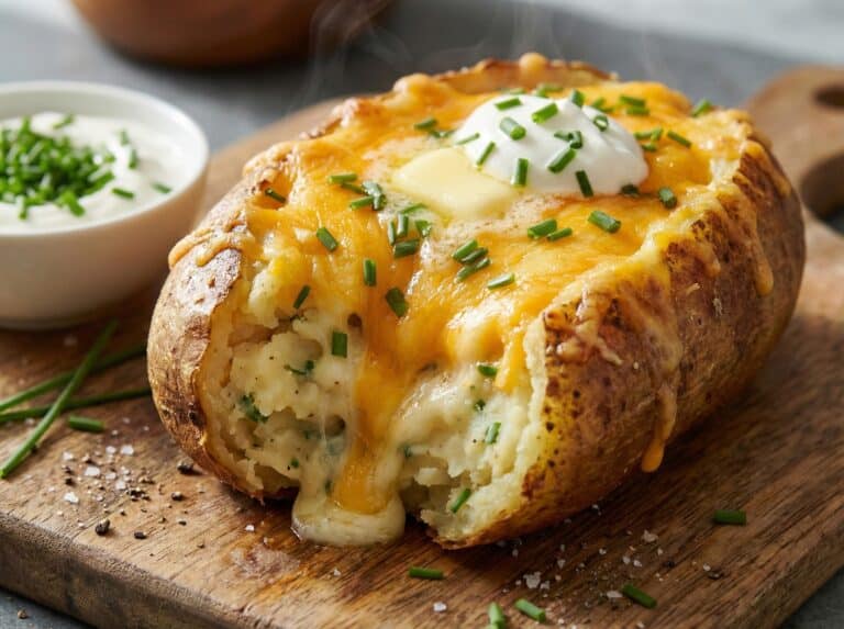 Twice Baked Potatoes with cheddar and chives