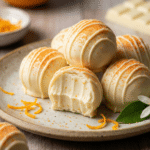 White Chocolate Orange Creamsicle Truffles 3 White Chocolate Orange Creamsicle Truffles on tray