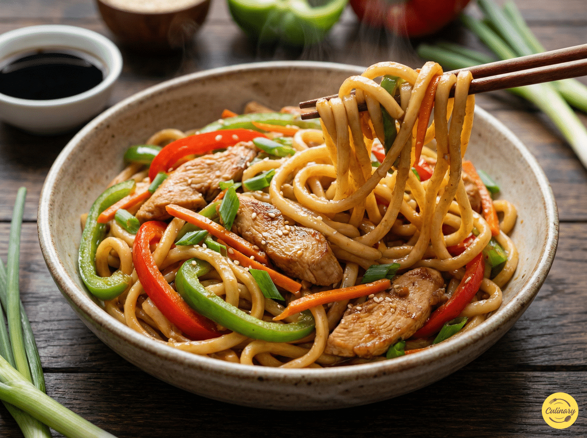 Yaki Udon Noodle Recipe - Chicken Udon Stir-Fry 2 Yaki Udon Noodle Recipe bowl